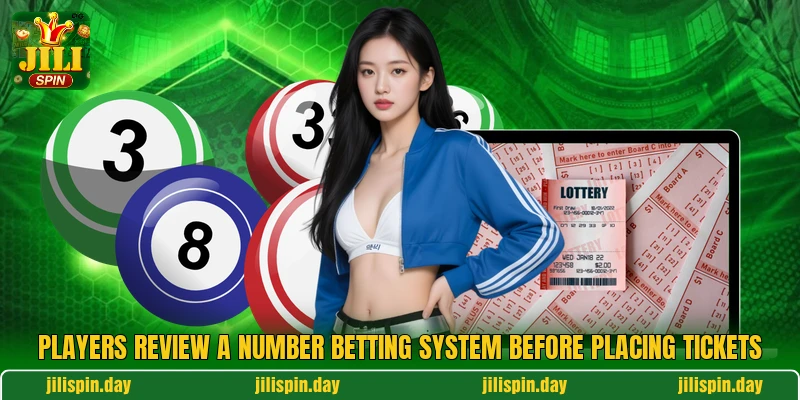 Players review a number betting system before placing tickets